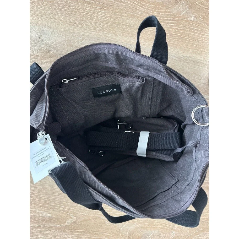 Lo & Sons Catalina Deluxe Tote Eco Friendly Canvas Midnight Ash